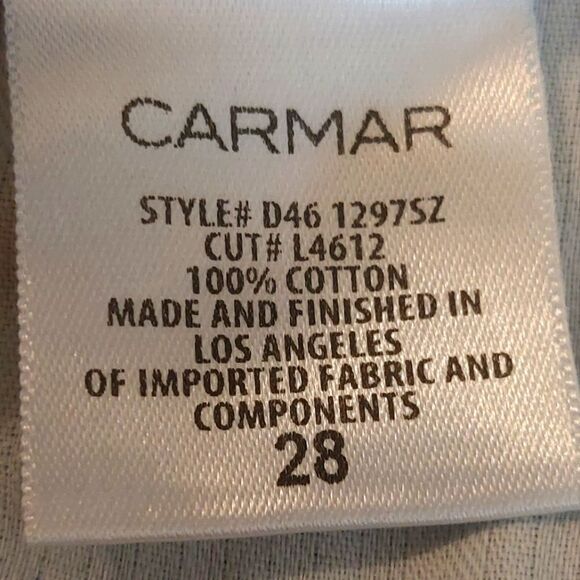 Carmar Women's Side Zip Zip Medium Wash Denim Mini Skirt Size 28 EUC - Picture 7 of 13